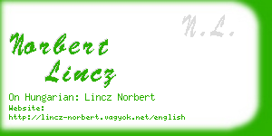 norbert lincz business card